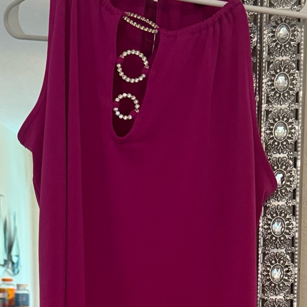 INC International Concepts Fuchsia Sleeveless Blouse